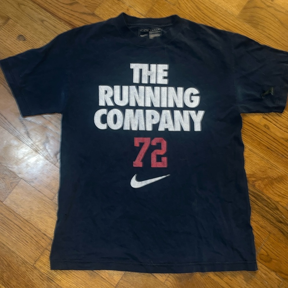 RARE navy blue vintage nike original the running company 72  T-shirt sz medium